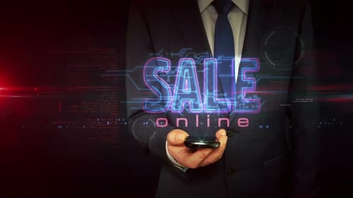 Promoção de venda na mão do empresário