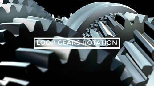 Seamless Loop of Interlocking Metallic Gears Animation