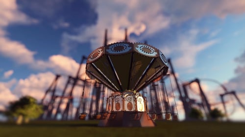 Fun Fair And Amusement Park - Sunset