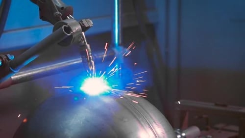 Automated Electric Welding on Factory