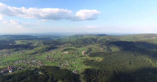 Mountains and Forest. Aerial View