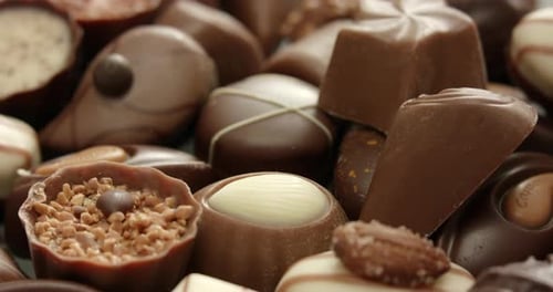 A variety of chocolate candies