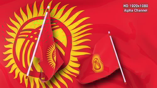 Waving Kyrgyzstan Flag Seamless Loop
