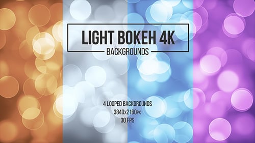 Animated Looping Bokeh Light Backgrounds in Multiple Colors