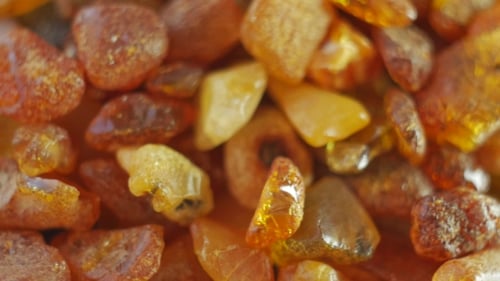 Amber Stones on Turn Table
