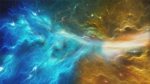 Animated Space Nebula Motion Background with Flowing Colorful Clouds