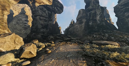 A estrada através de um desfiladeiro da montanha