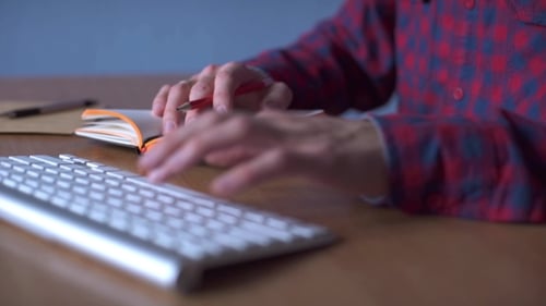 Typing and Writing at Workstation