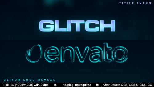 Dynamic Glitch Digital Logo Title Intro Reveal