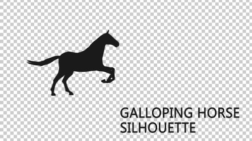 Animated Running Horse Silhouette Cutout