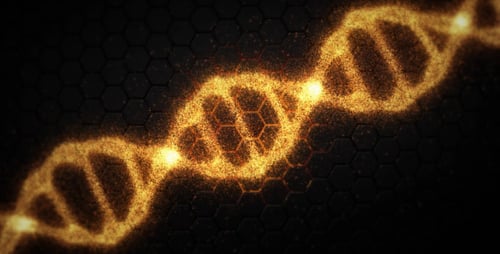 Animated Glowing DNA Helix Structure for Science and Technology