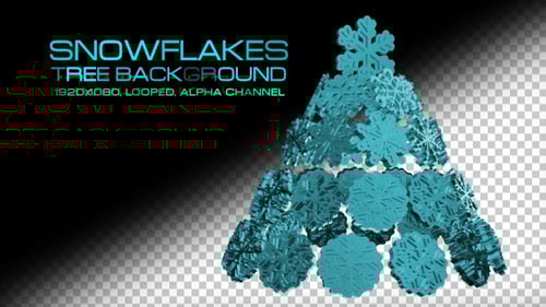 Animated Snowflakes Forming Christmas Tree Background Loop