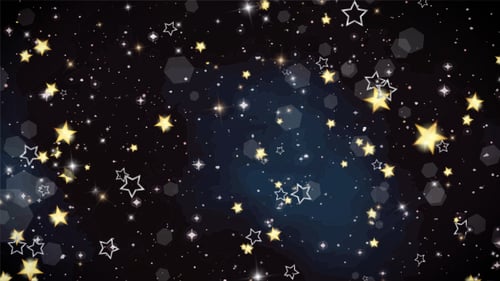 Sparkling Gold Stars and Glitter Falling Animation