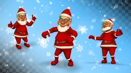 Animated Cartoon Santa Christmas Dance Character Loop