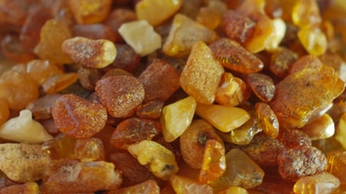 Amber Stones on Turn Table