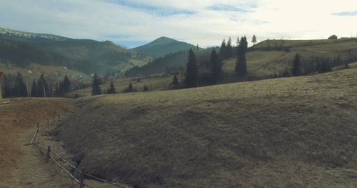 Carpathian Village in Mountains