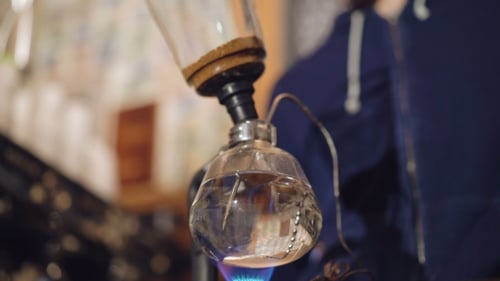 Barista Preparing Coffee in Alternative Coffee Maker