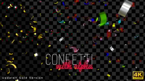 Colorful and Gold Confetti Falling Stream