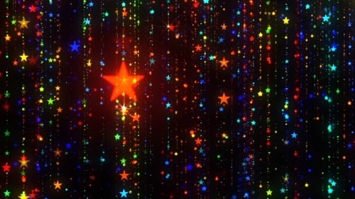 Festive Colorful Star and Particle Fall Background