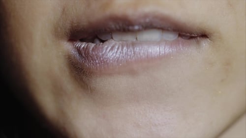 Woman's Lips Close Up Moving