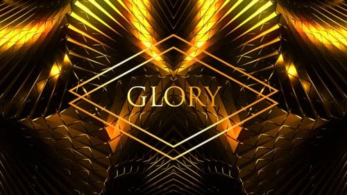 Abstract Golden Geometric Pattern Shimmering Motion Background