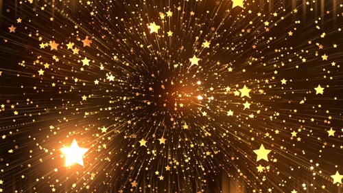 Golden Star Particles Explosion Background Loop
