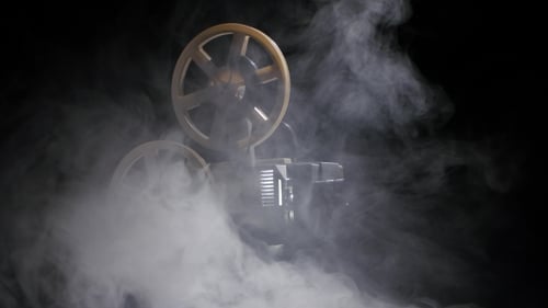 Vintage Film Projector with Smoke Effect