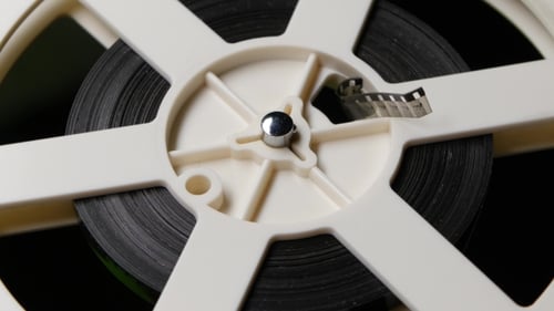 Film Reel with Black Film in a Close Up