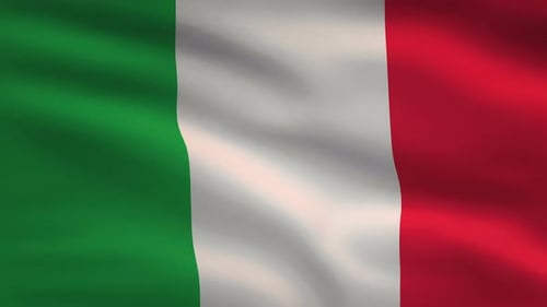 Realistic Waving Italian Flag Animation