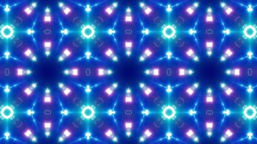 VJ Purple Blue Kaleidoscope Neon Light Loop 4K 06