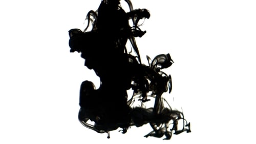 Mesmerizing Black Ink Descending, Abstract Fluid Patterns