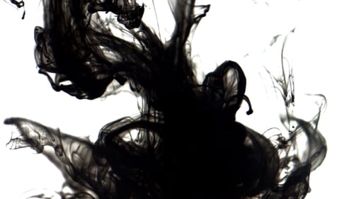 Black Ink Swirling in Water Abstract Footage