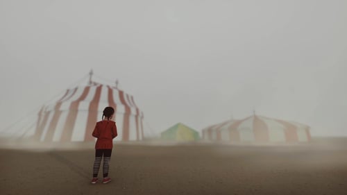 Circus and Little Girl