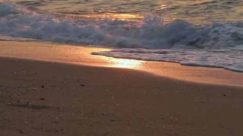 Soft Wave of the Sea on Sandy Beach
