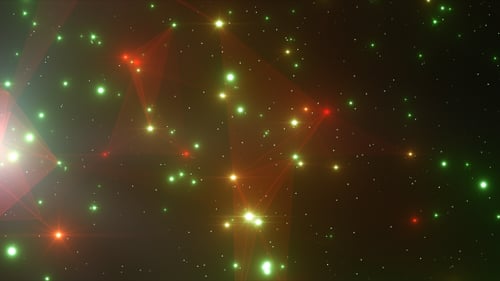 Abstract Futuristic Network of Glowing Particles Animation