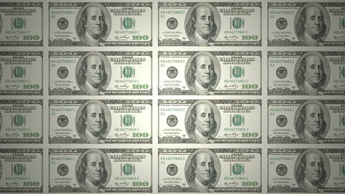 Series of One Hundred Bills Dollars
