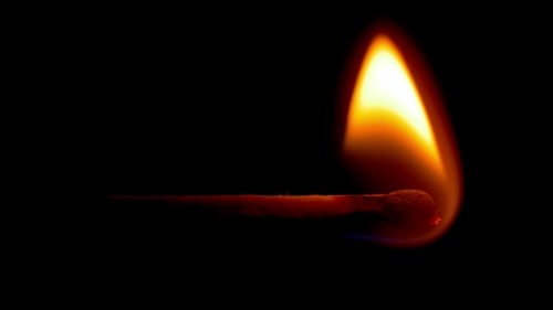 Burning Match And Flame