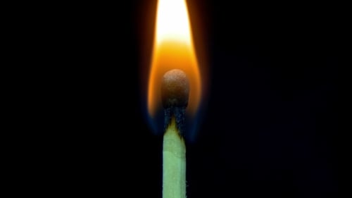 Burning Match And Flame