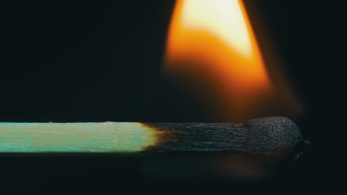 Burning Match And Flame