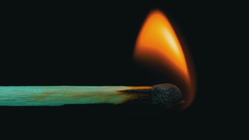 Matchstick Ignites and Burns in Slow Motion