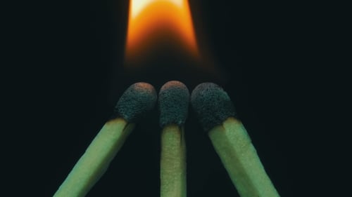 Matches Ignite and Burn Brightly Close Up