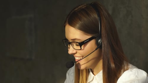 Positive Girl Working in the Call Center