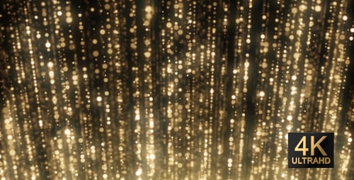 Elegant Golden Particles Falling Light Loop Background