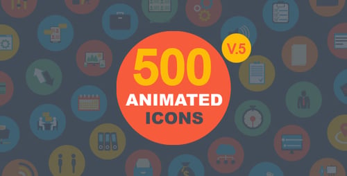 500 Animated Flat Design Icons for Diverse Topics