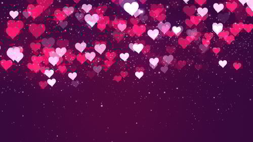 Romantic Falling Hearts Seamless Loop Background