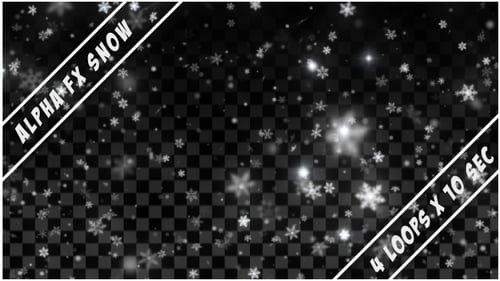 Seamlessly Looping Realistic Snowflakes Falling Overlay