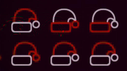 Animated Geometric Santa Hat Christmas Pattern Background