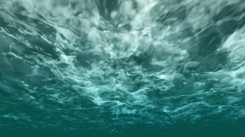 Underwater Light Rays Shimmering on Water Surface