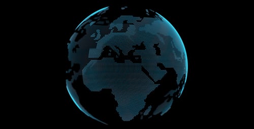 Digital Earth Globe Rotation Futuristic Technology Loop