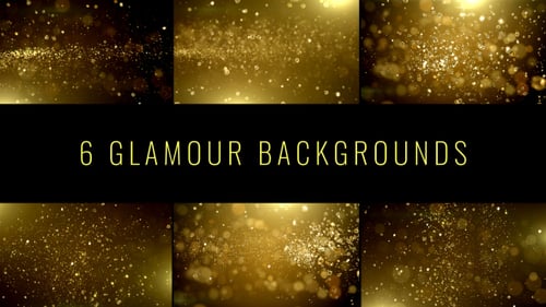 Sparkling Gold Glitter Particles Abstract Loop Background